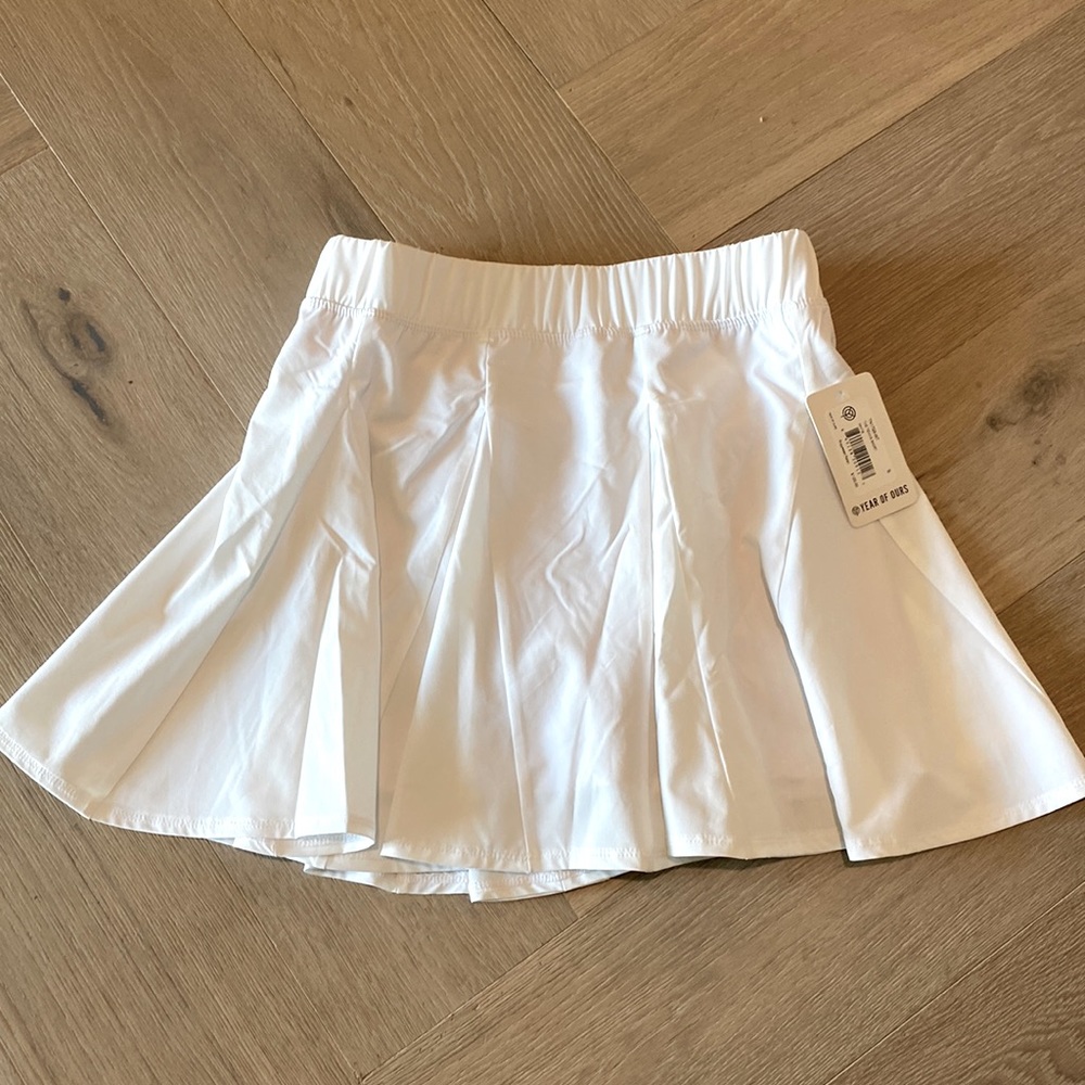 NWT Women’s Size S Year Of Ours White Pleated Tennis Skirt + Shorts